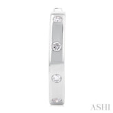 1/3 ctw Flush Bezel Set Diamond Fashion Hoop Earring in 14K White Gold
